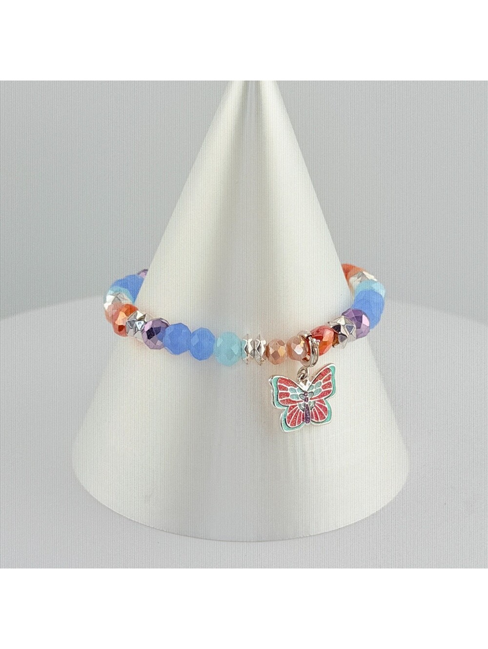 Bomb Party Single Stack Butterfly Bracelet - on Silver Plating #131